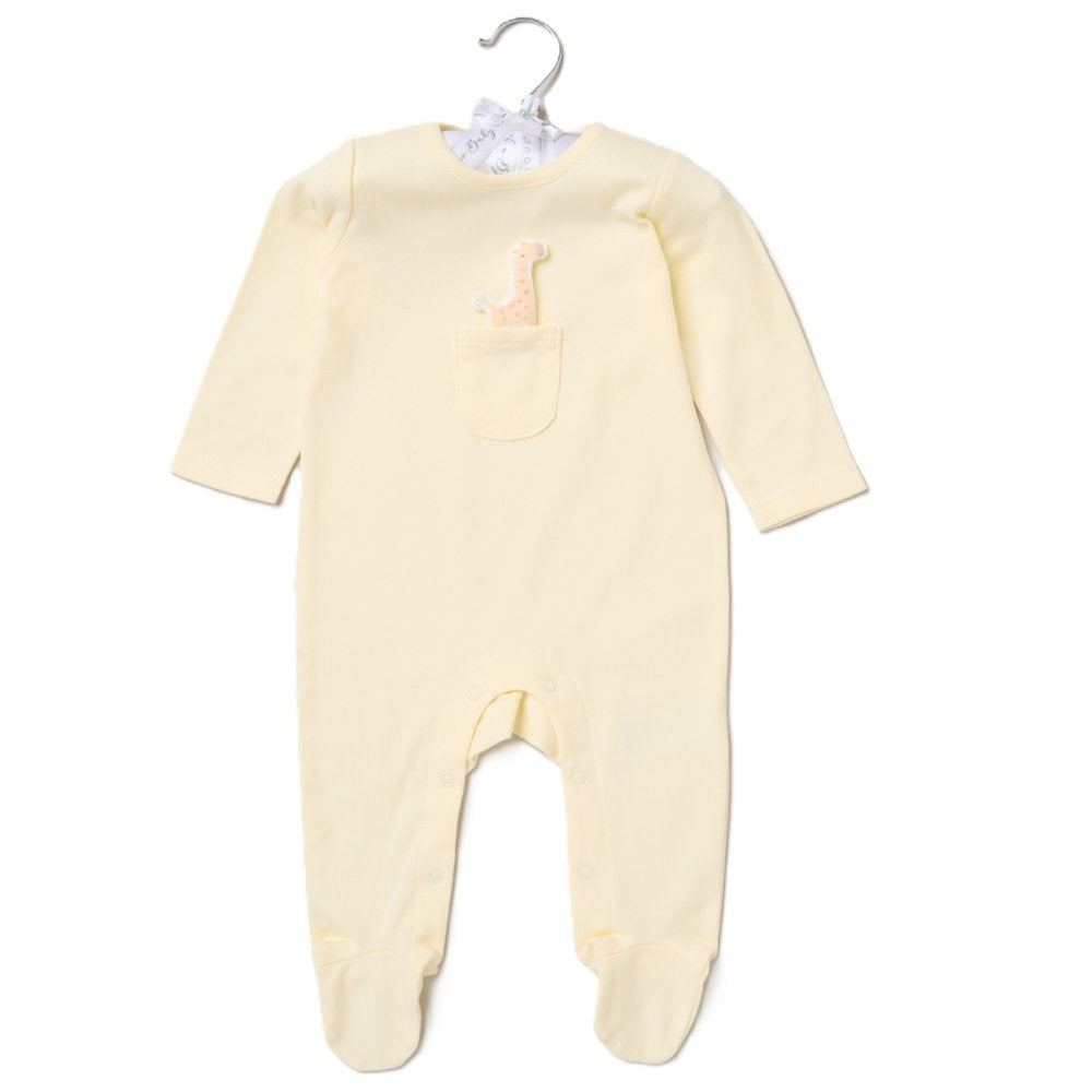Baby Giraffe Appliqué Sleepsuit