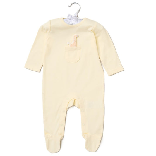 Baby Giraffe Appliqué Sleepsuit