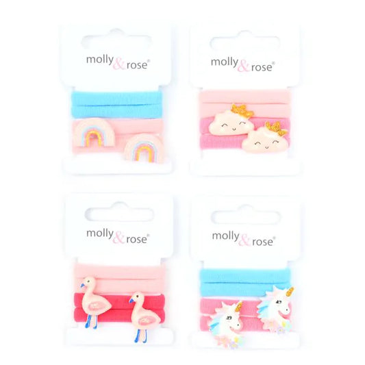 Set of 4 Motif Jersey Hair Elastics