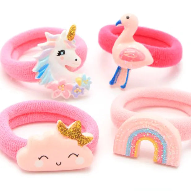 Set of 4 Motif Jersey Hair Elastics