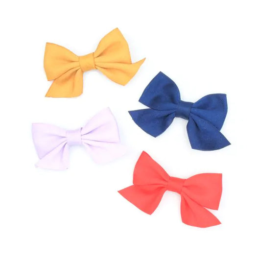 Set of 2 Satin Fabric Bow Clips