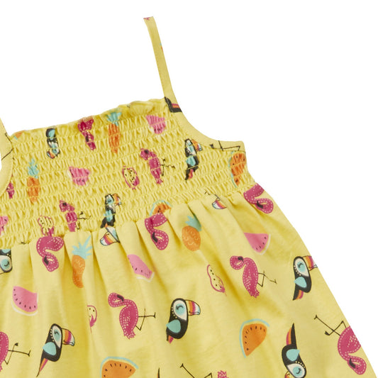 Girls Tropical Print Jumpsuit