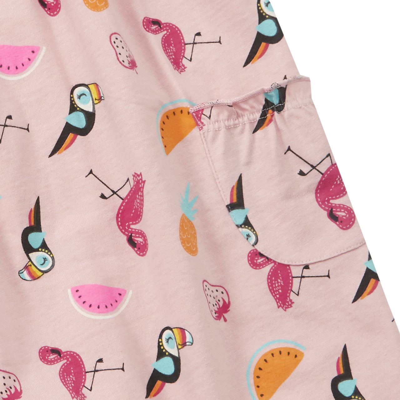 Girls Tropical Print Jumpsuit