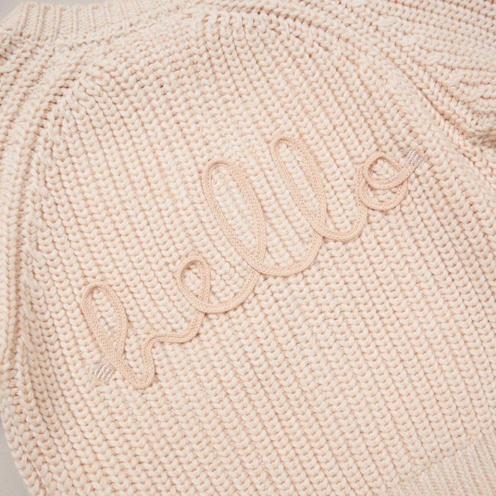 Baby Hello Embroidered Cardigan