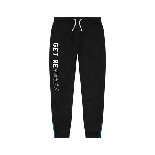 Boys Black Fleece Lined Jog Pants