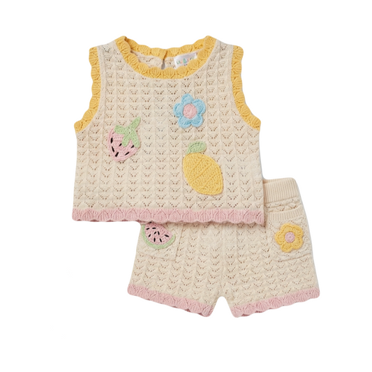 Baby Girls Fruit Crochet Top & Shorts Outfit