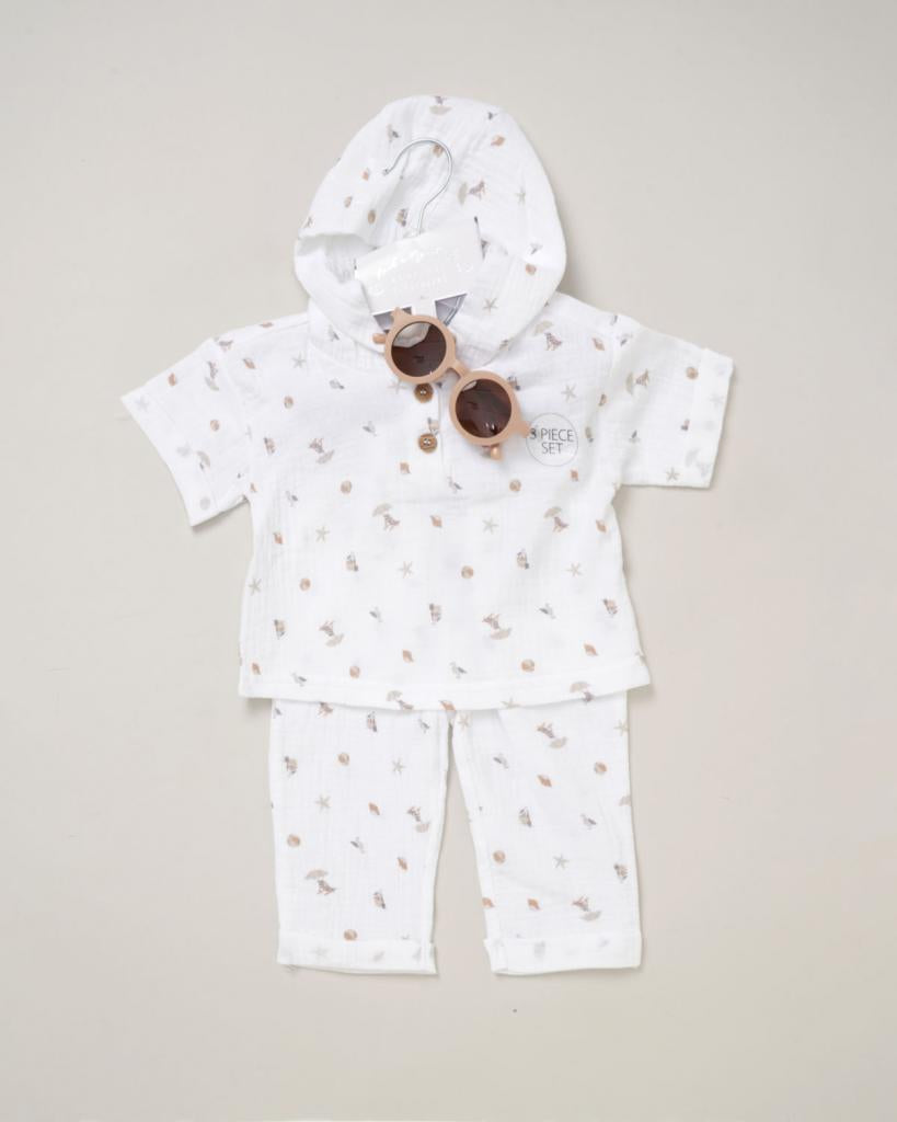 Baby Seaside Muslin Outfit with Sunglasses