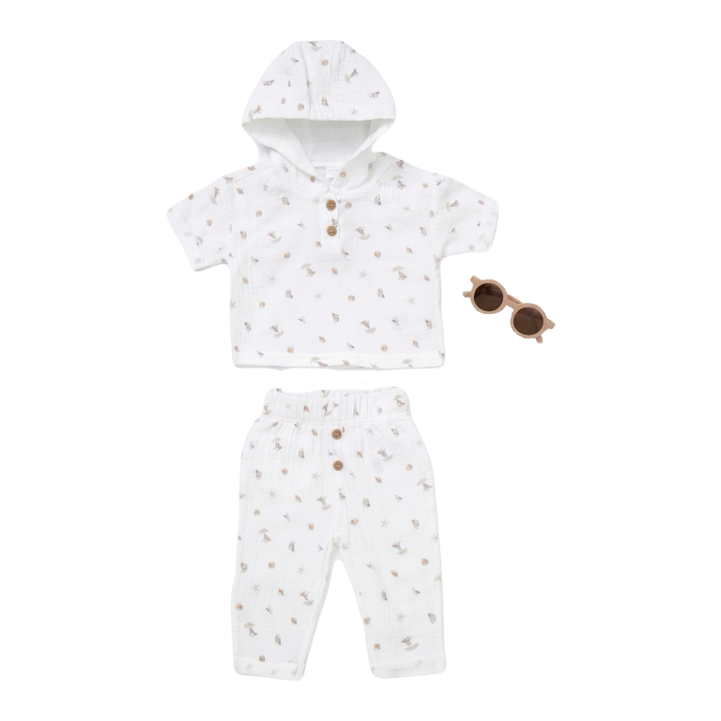 Baby Seaside Muslin Outfit with Sunglasses