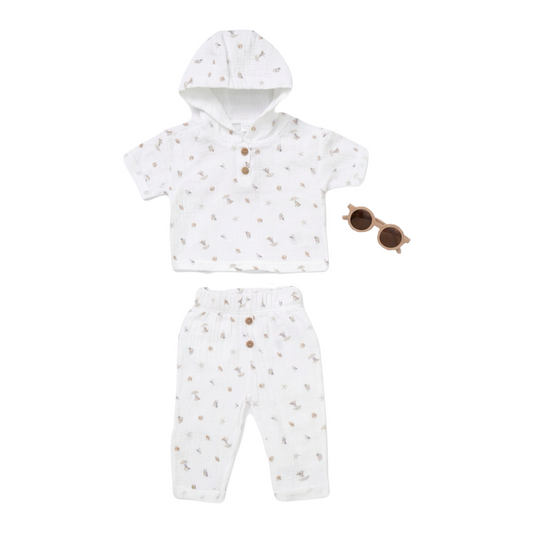 Baby Seaside Muslin Outfit with Sunglasses