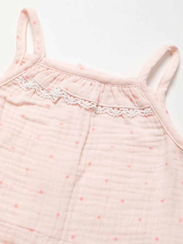 Baby Girls Muslin Dungaree Outfit