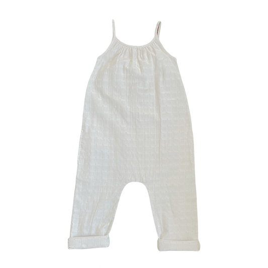 Girls Organic Grey Muslin Jumpsuit