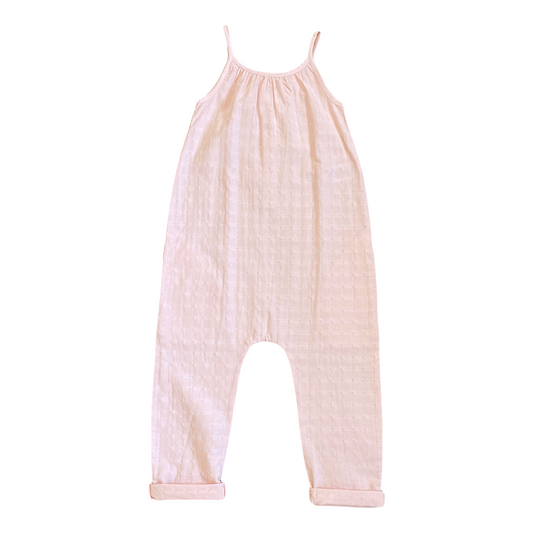 Girls Organic Pink Muslin Jumpsuit