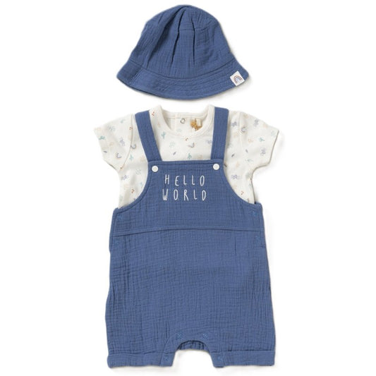 Baby Boys Organic Linen Dungaree Outfit