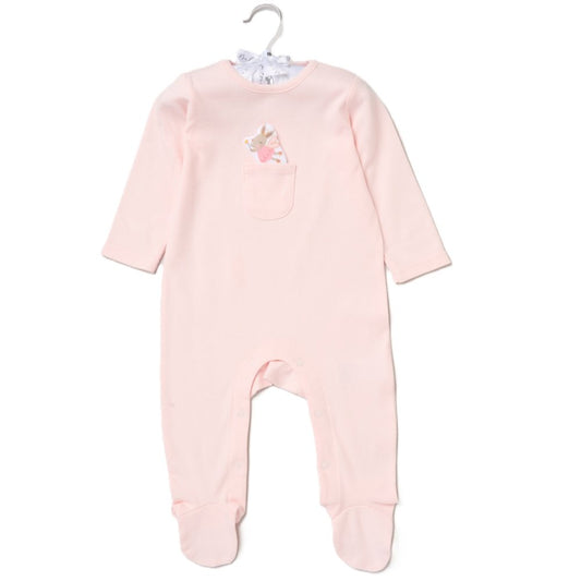 Baby Girls Bunny Appliqué Sleepsuit