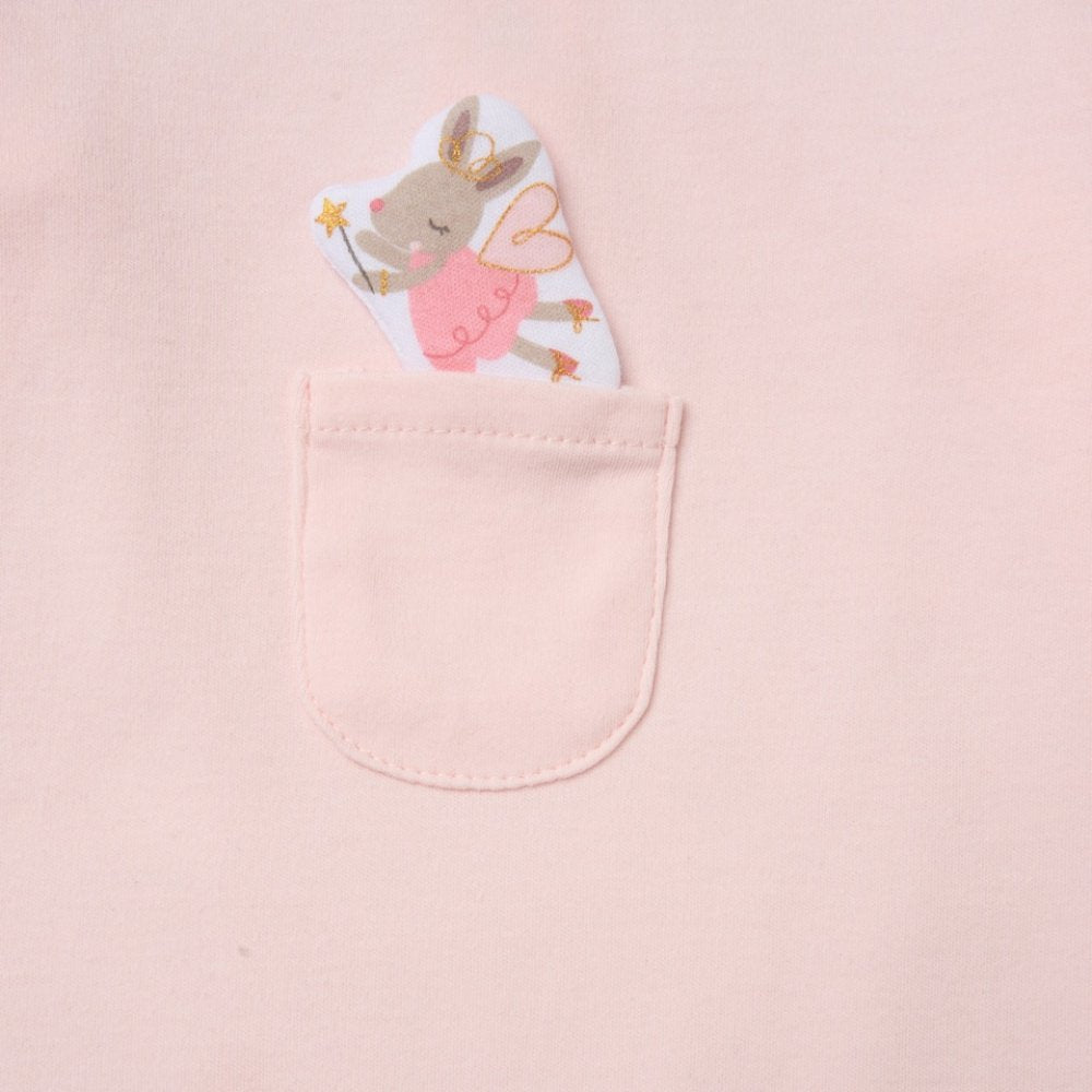 Baby Girls Bunny Appliqué Sleepsuit