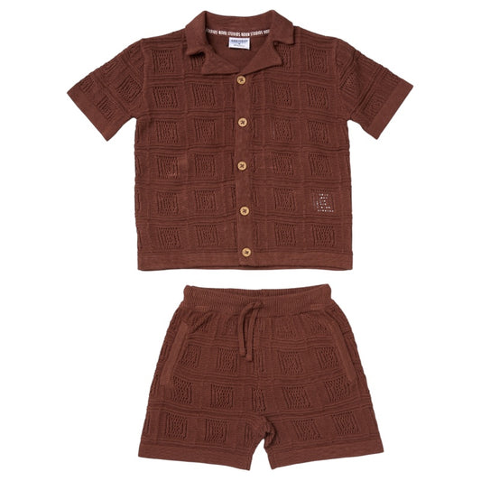 Boys Knit Shorts & Shirt Outfit