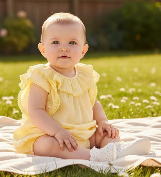 Baby Girls Broderie Anglaise Romper