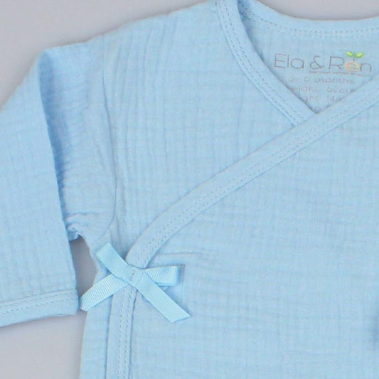 Baby Boys Muslin Top, Trousers, Bib & Gift Bag