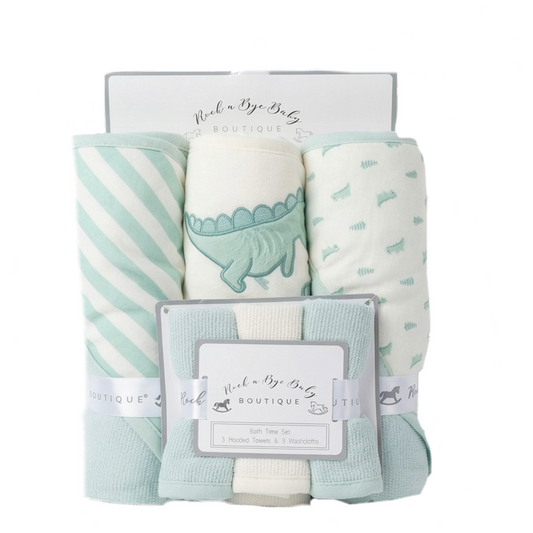 Dinosaur Hooded Towel & Washcloth Set