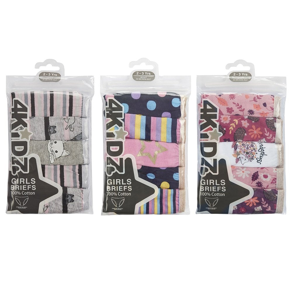 Girls 5 Pack of Briefs