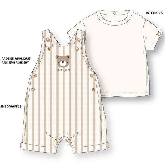 Baby Boys Bear Dungaree Outfit