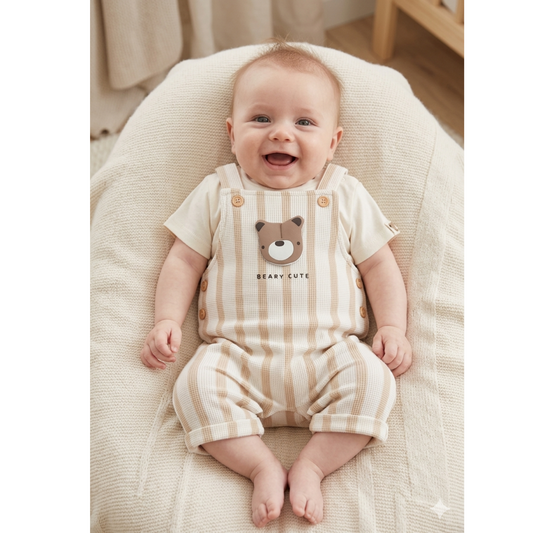 Baby Boys Bear Dungaree Outfit