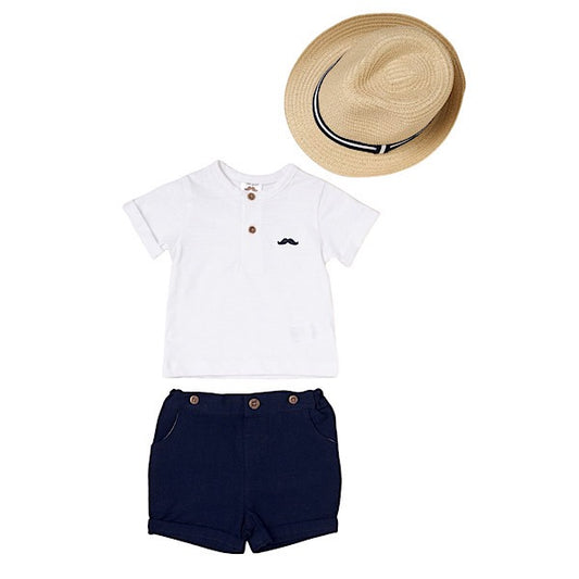 Baby Boys Shorts, T-shirt & Hat Outfif