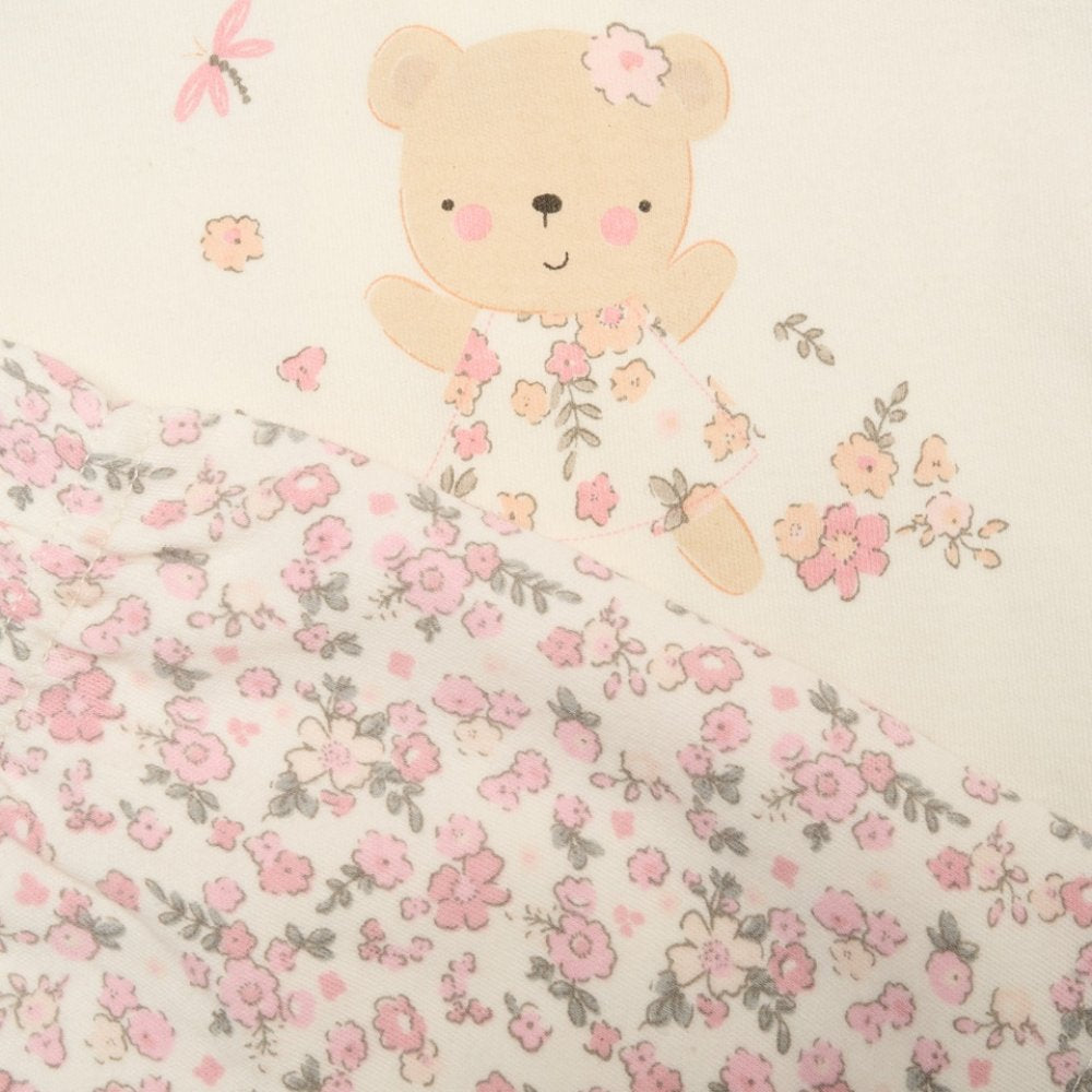 Baby Girls Floral Bear Outfit