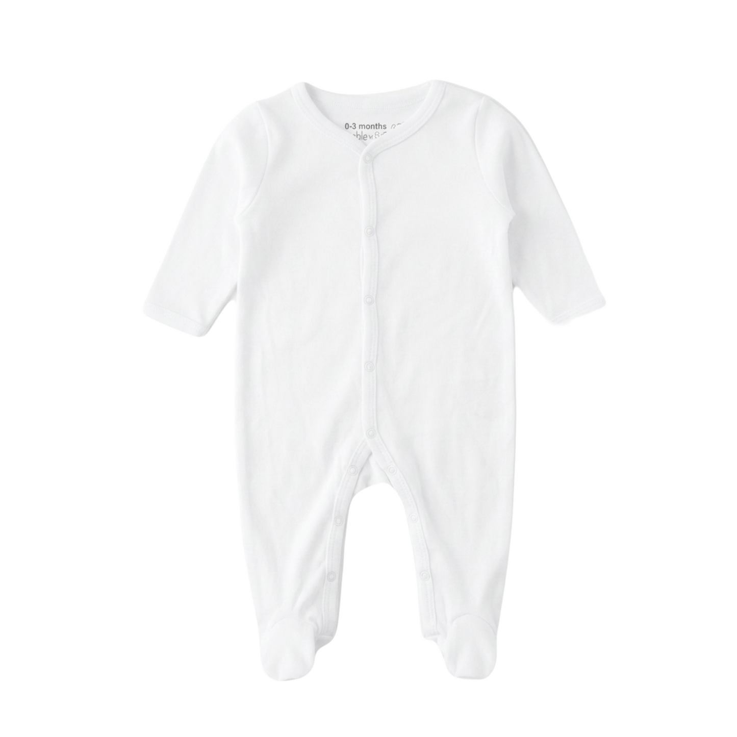 Baby Plain White Sleepsuit