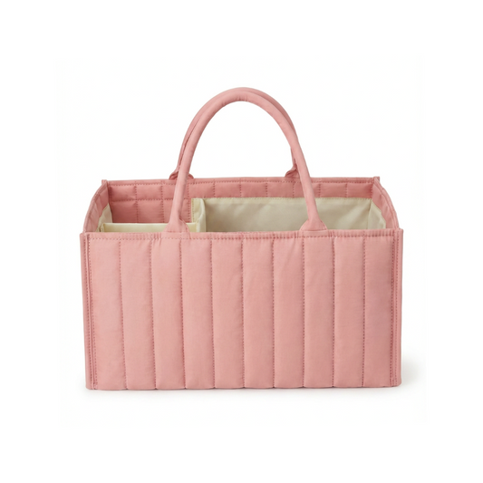 Pink Quilted Nappy Caddy
