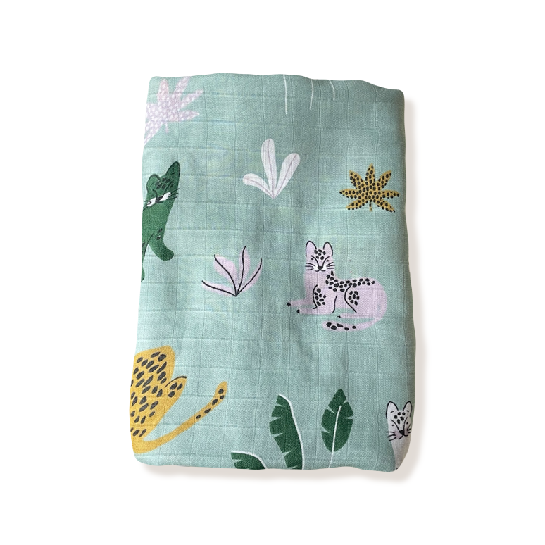 Jungle Muslin Swaddle Blanket