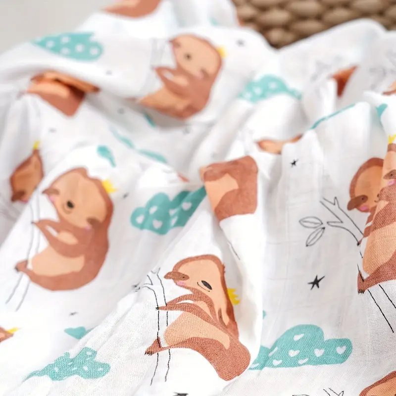 Sloth Muslin Swaddle Blanket