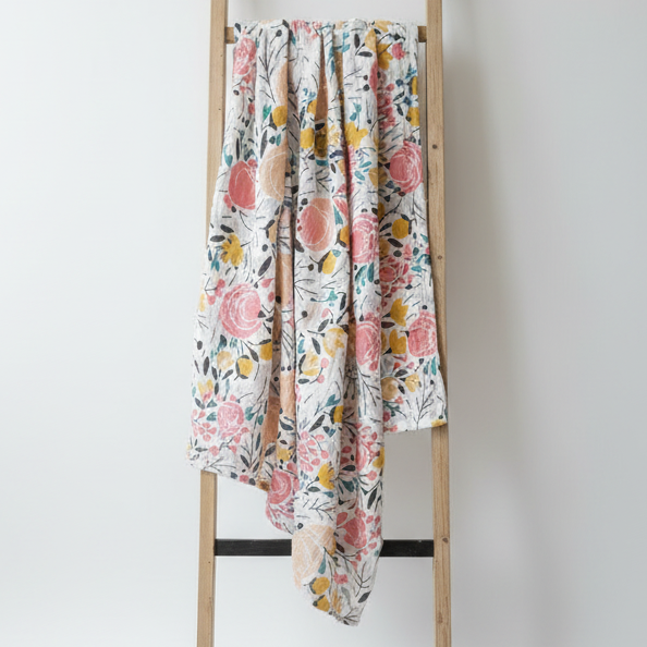 Floral Muslin Swaddle Blanket