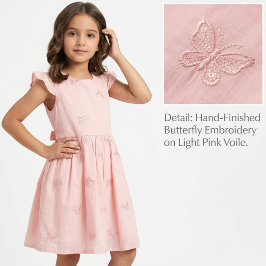 Girls Butterfly Embroidered Dress