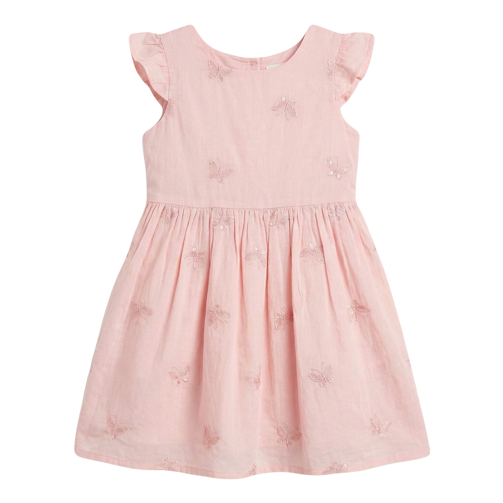 Girls Butterfly Embroidered Dress