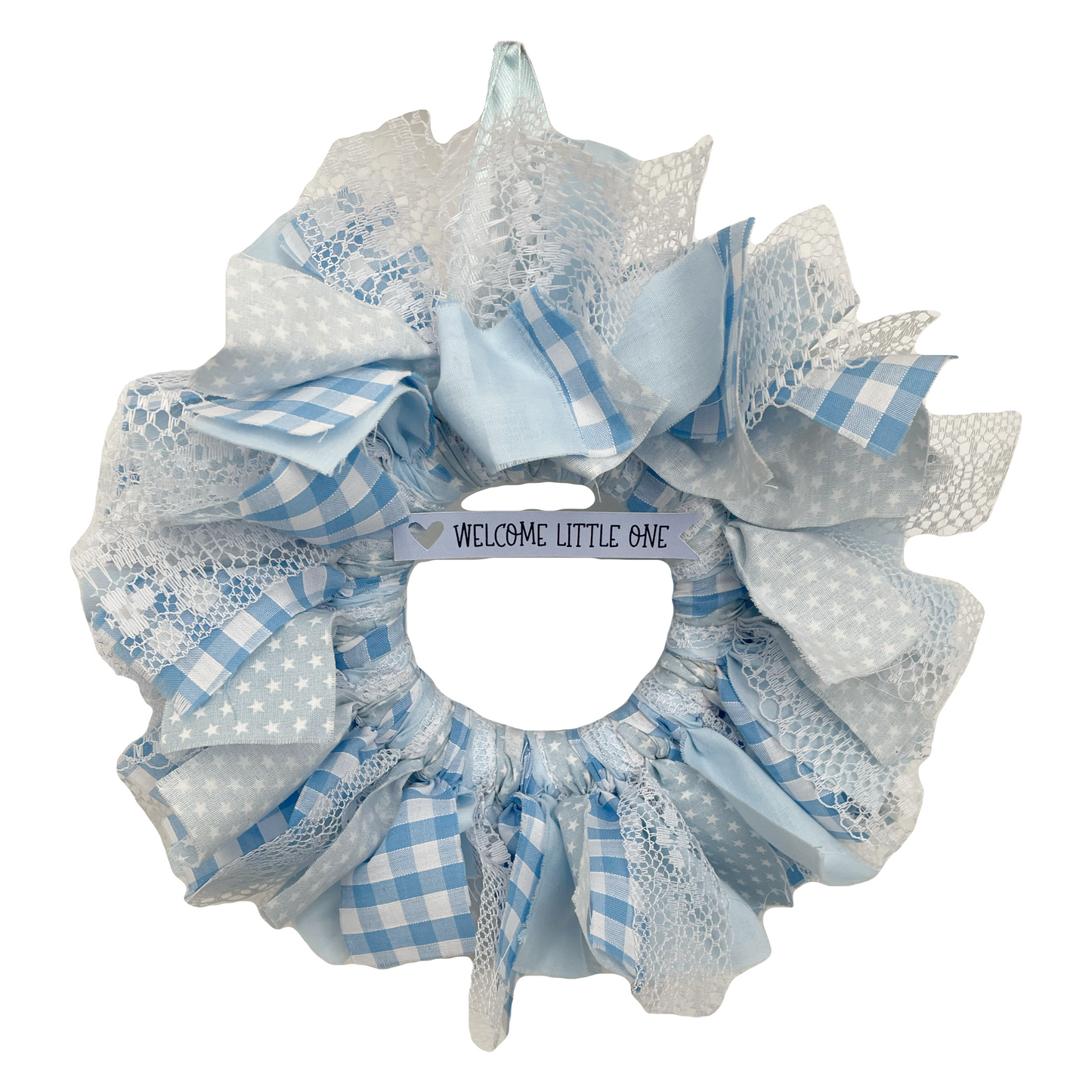Handmade Rag Wreath - Blue