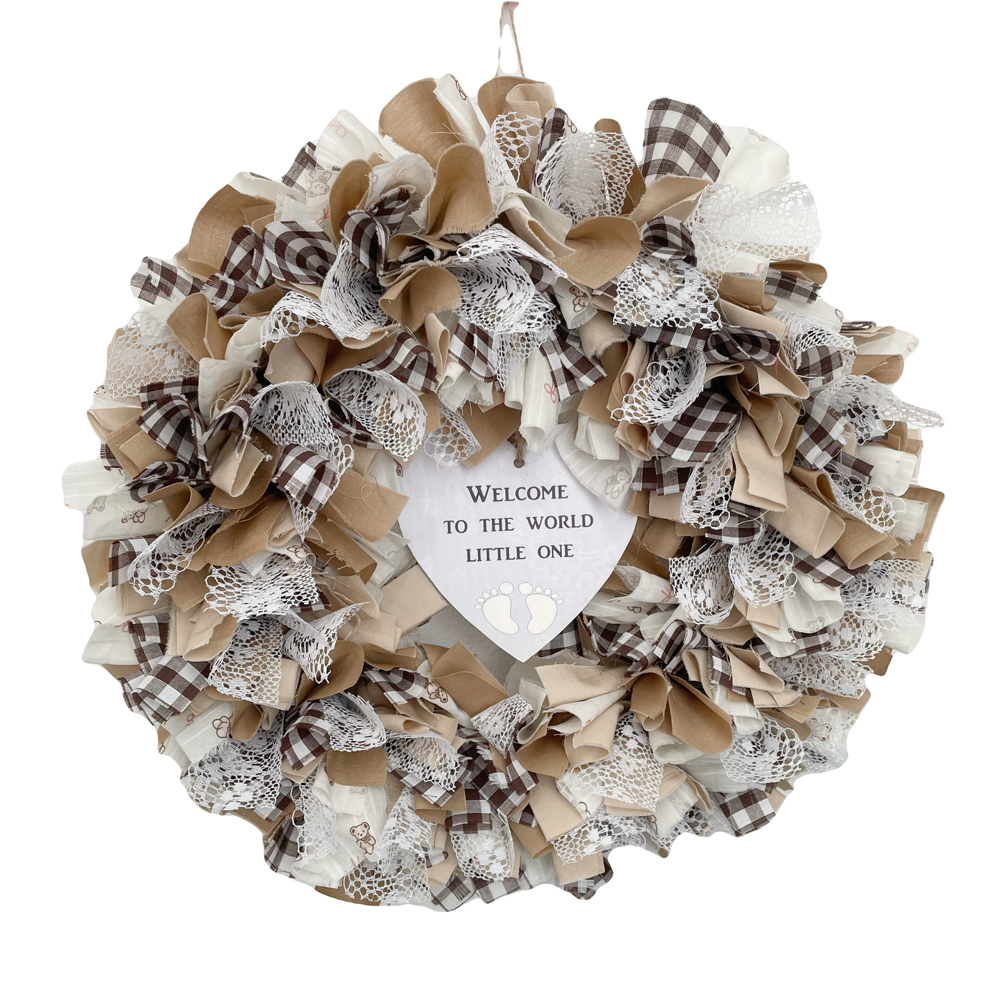 Handmade Rag Wreath - Neutral