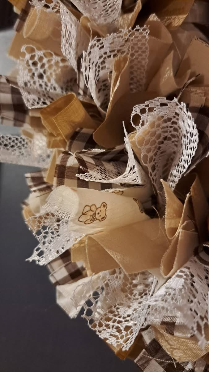 Handmade Rag Wreath - Neutral