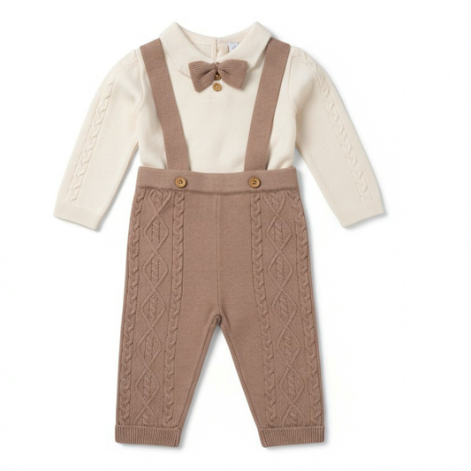 Baby Boys Knit Dungaree Outfit
