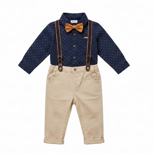 Baby Boys Bow Tie & Braces Outfit