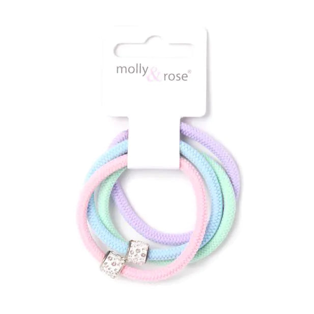Set of 4 Diamanté Charm Hair Elastics
