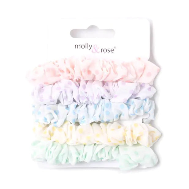 Set of 5 Polka Dot Scrunchies