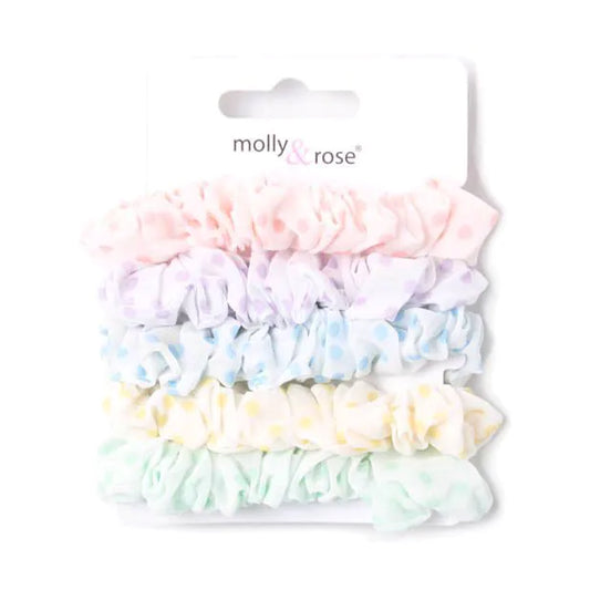 Set of 5 Polka Dot Scrunchies