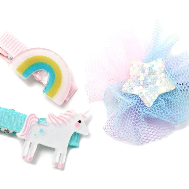 Set of 6 Assorted Unicorn Theme Clips