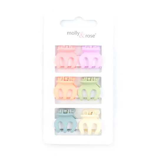 Set of 6 Pastel Mini Clips