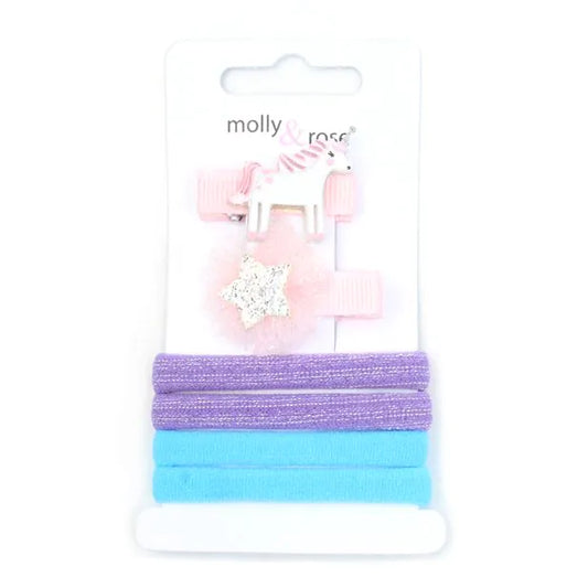 Unicorn Clips & Jersey Elastics Set