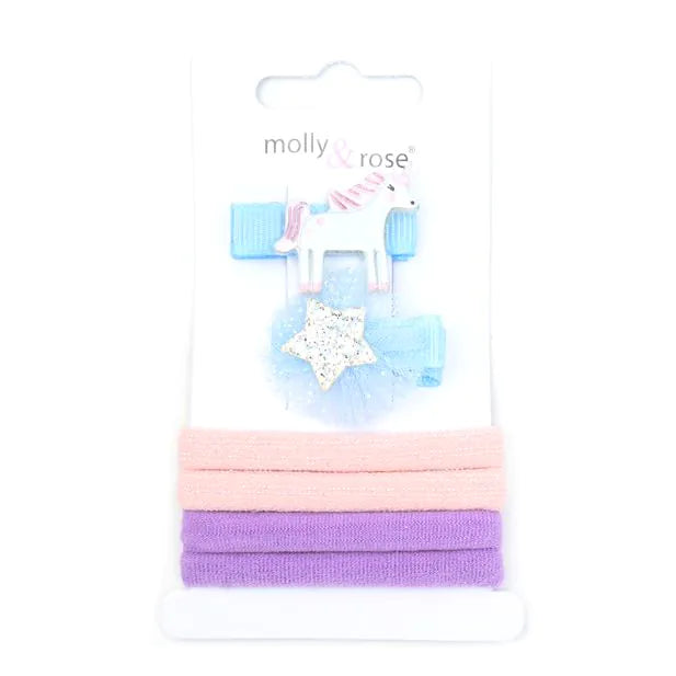 Unicorn Clips & Jersey Elastics Set