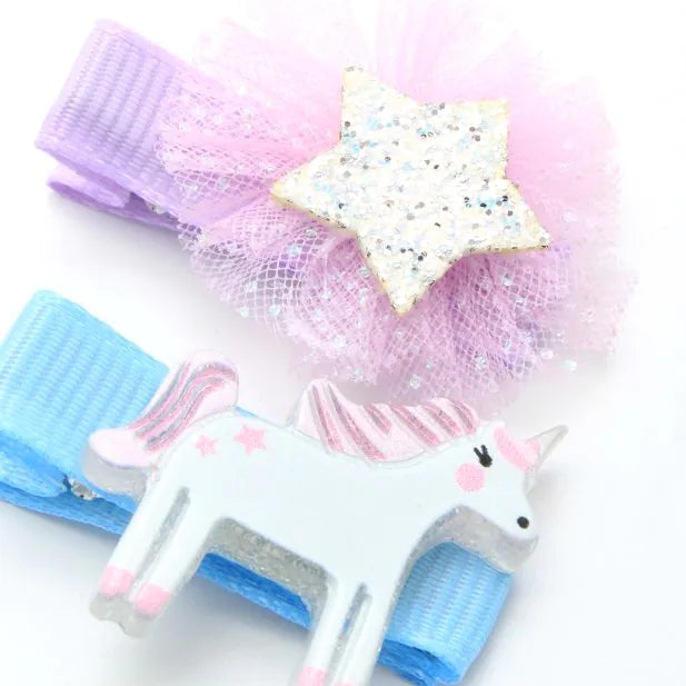 Unicorn Clips & Jersey Elastics Set
