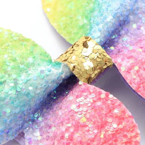 Rainbow Glitter Butterfly Hair Clips