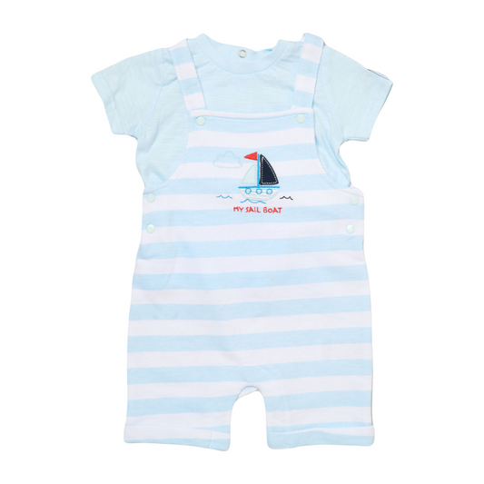 Baby Boys Sail Boat Dungaree Outfit